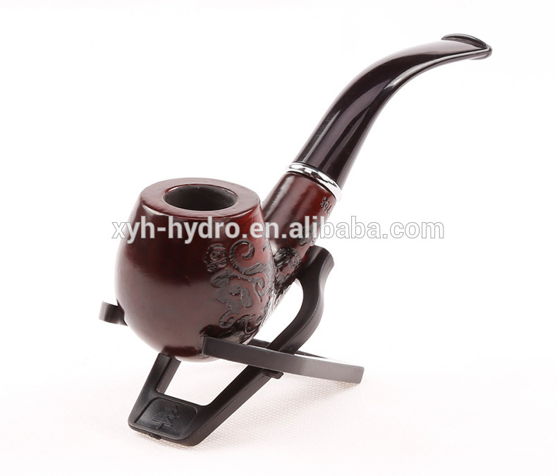 Wood color wooden smoking pipe